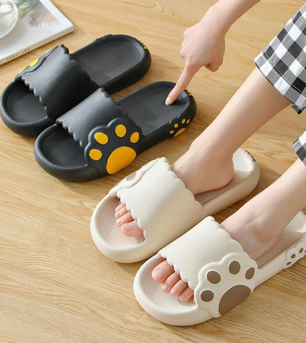 1 Paio di Pantofole per Coppia Piede di Animale Scarpe da Interno Super Morbide per Uomo Donna Antiscivolo Traspiranti Elastiche