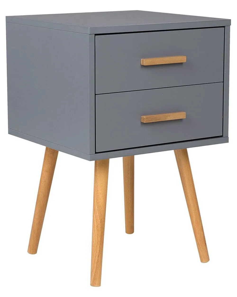 2 Drawer Bedside Table ALABAMA Grey