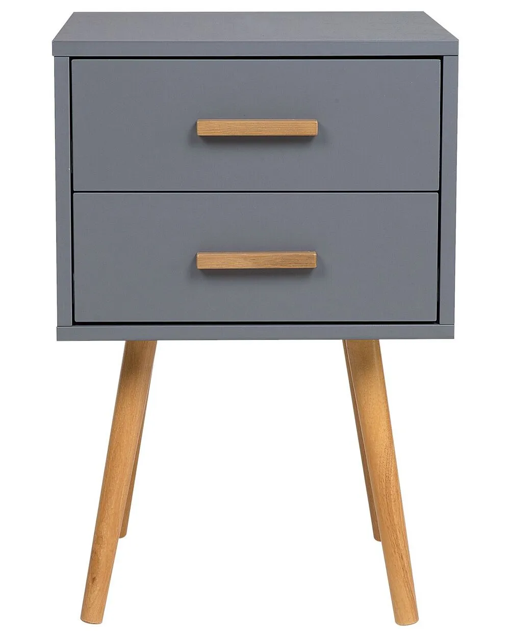 2 Drawer Bedside Table ALABAMA Grey