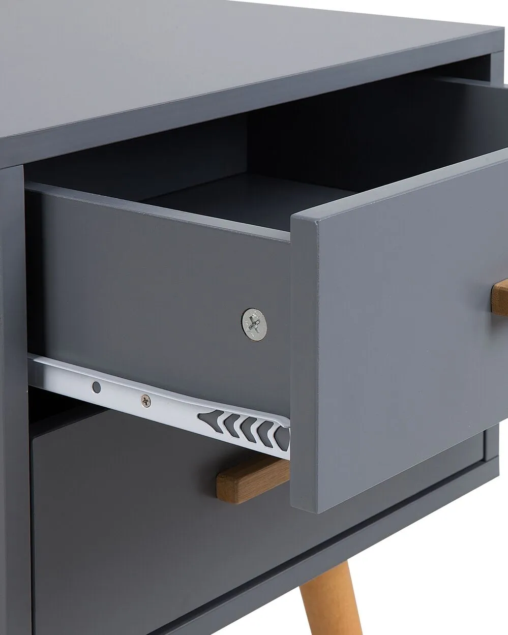 2 Drawer Bedside Table ALABAMA Grey
