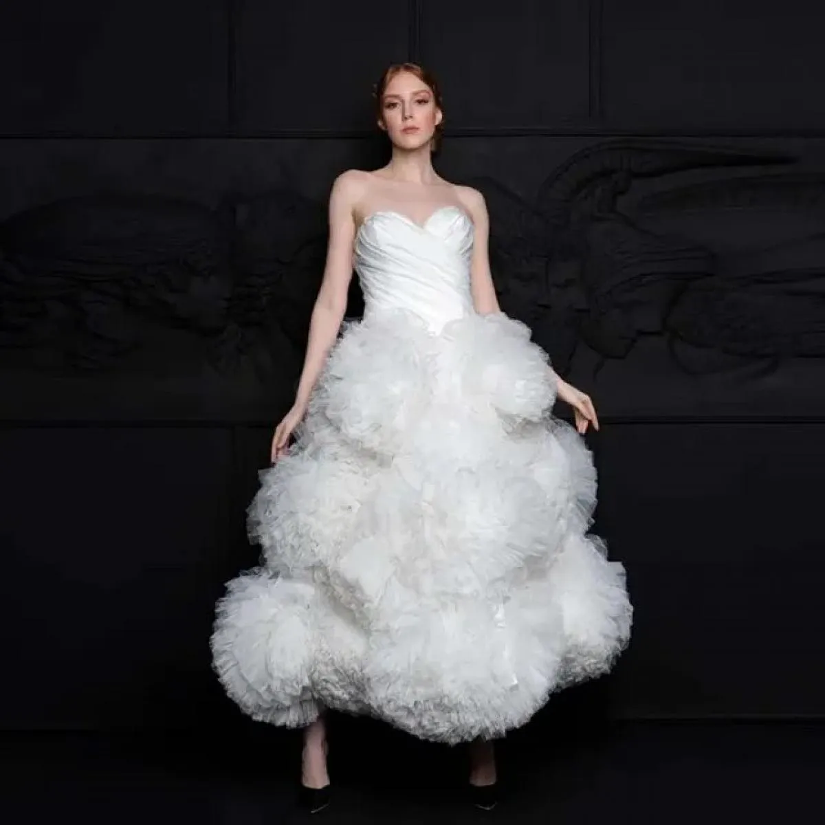 Abiti da cerimonia per occasioni formali con fiori extra gonfi fatti a mano Sweetheart Abito da ballo in tulle bianco lussureggi