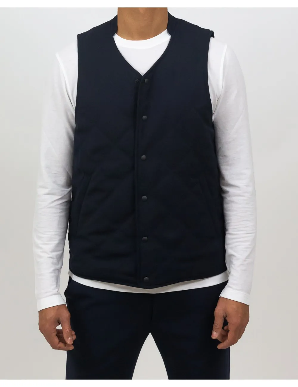 AdHoc - Gilet Trapuntato Reversibile Blu Navy Uomo