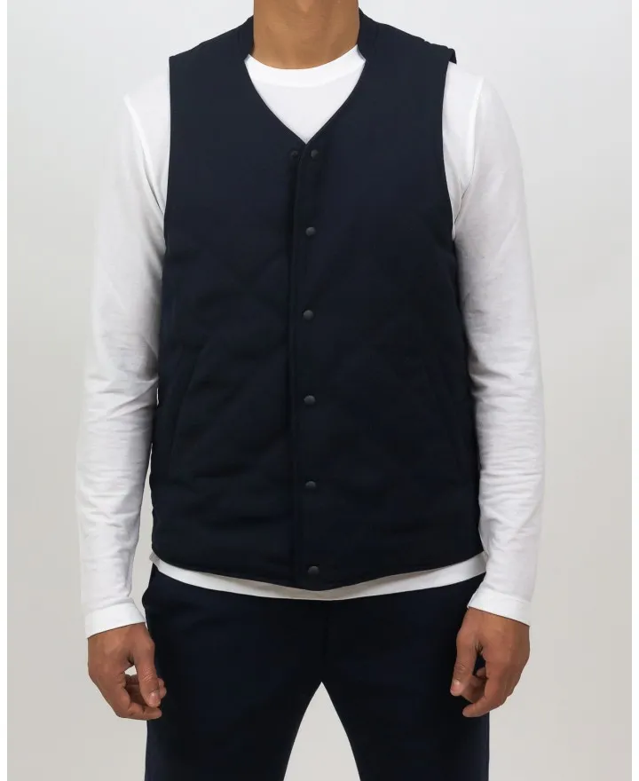 AdHoc - Gilet Trapuntato Reversibile Blu Navy Uomo