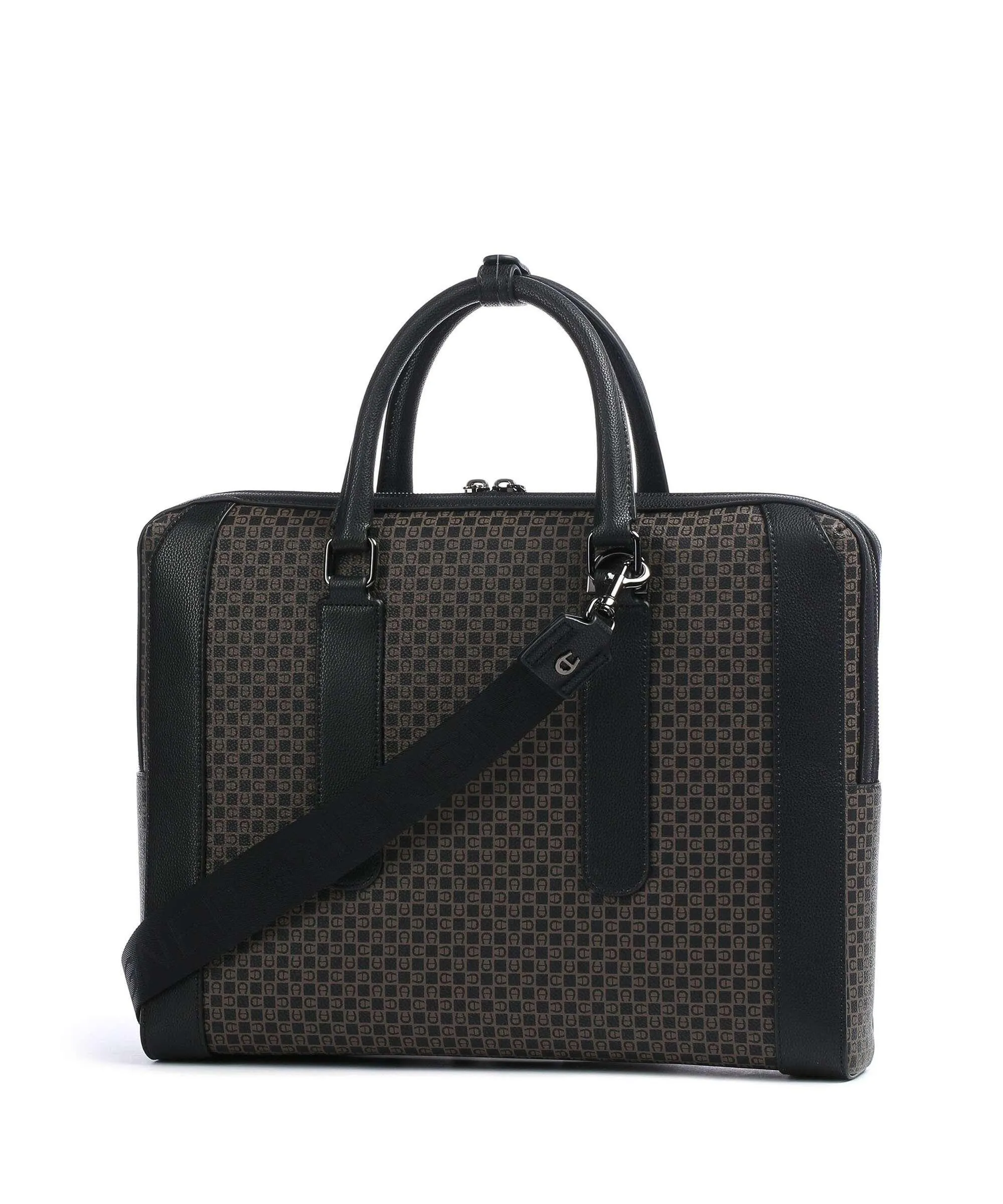 Aigner The Core Cartella poliestere riciclato marrone/nero  