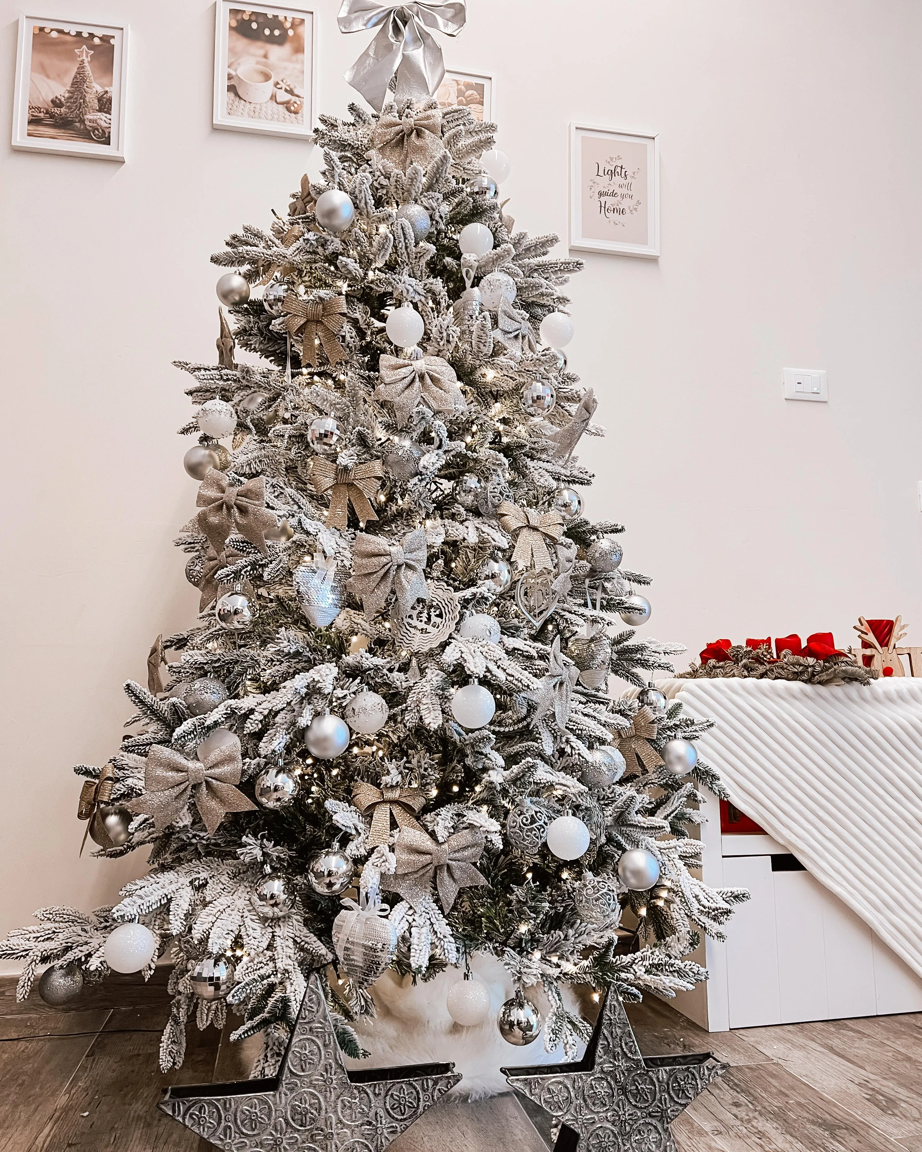 Albero di natale artificiale innevato bianco 180 cm BASSIE