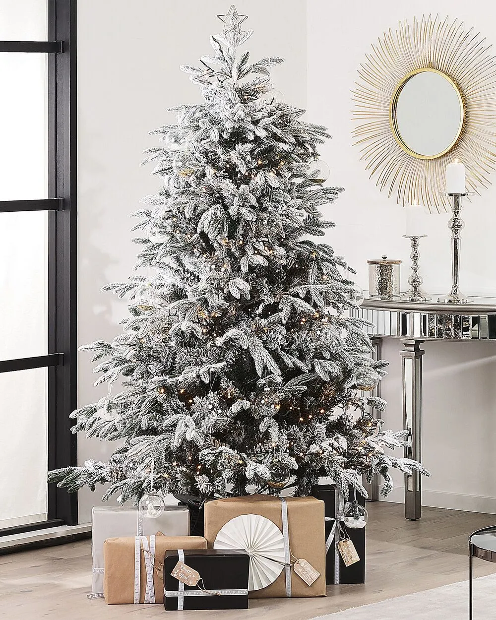 Albero di natale artificiale innevato bianco 180 cm BASSIE