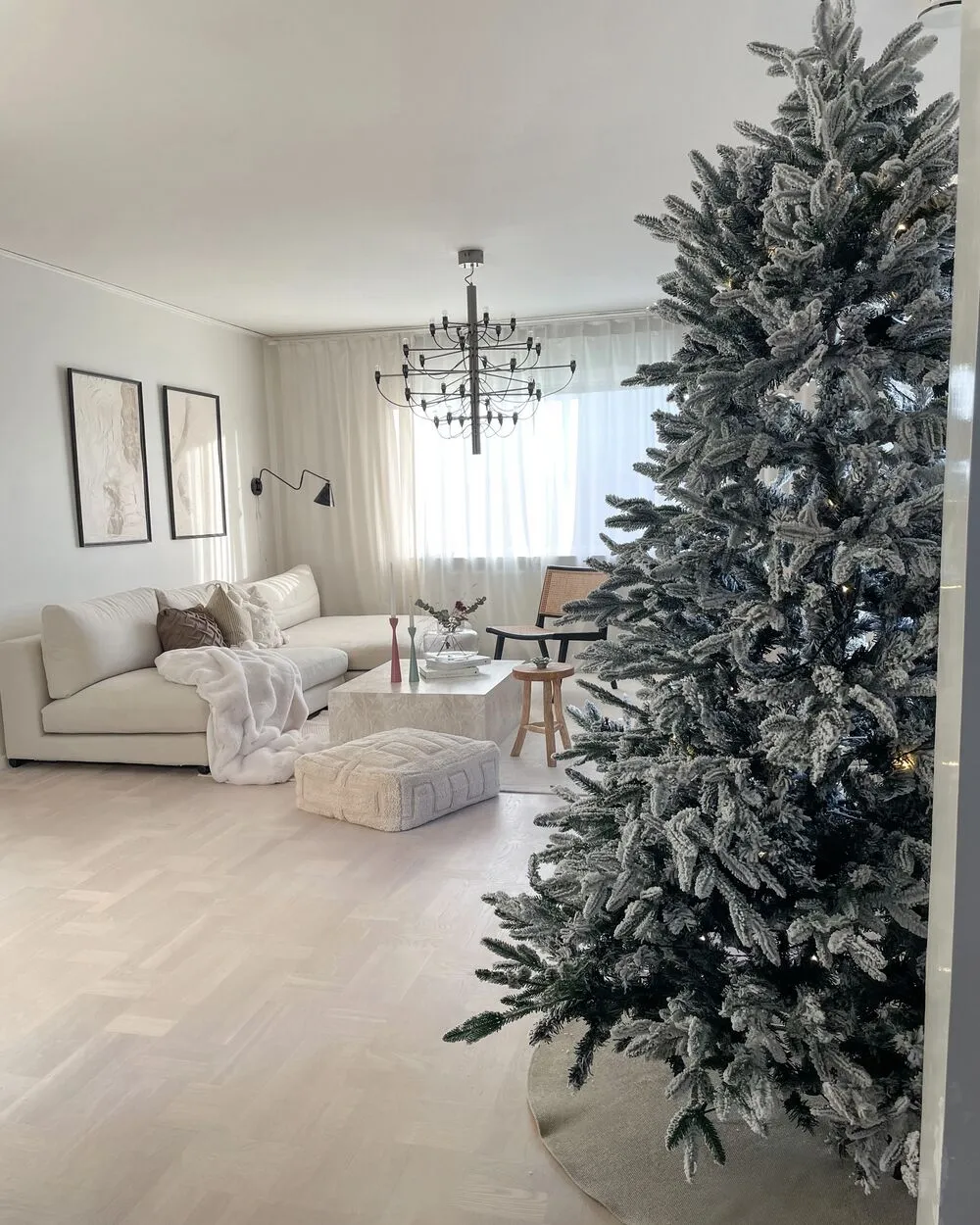 Albero di natale artificiale innevato bianco 180 cm BASSIE