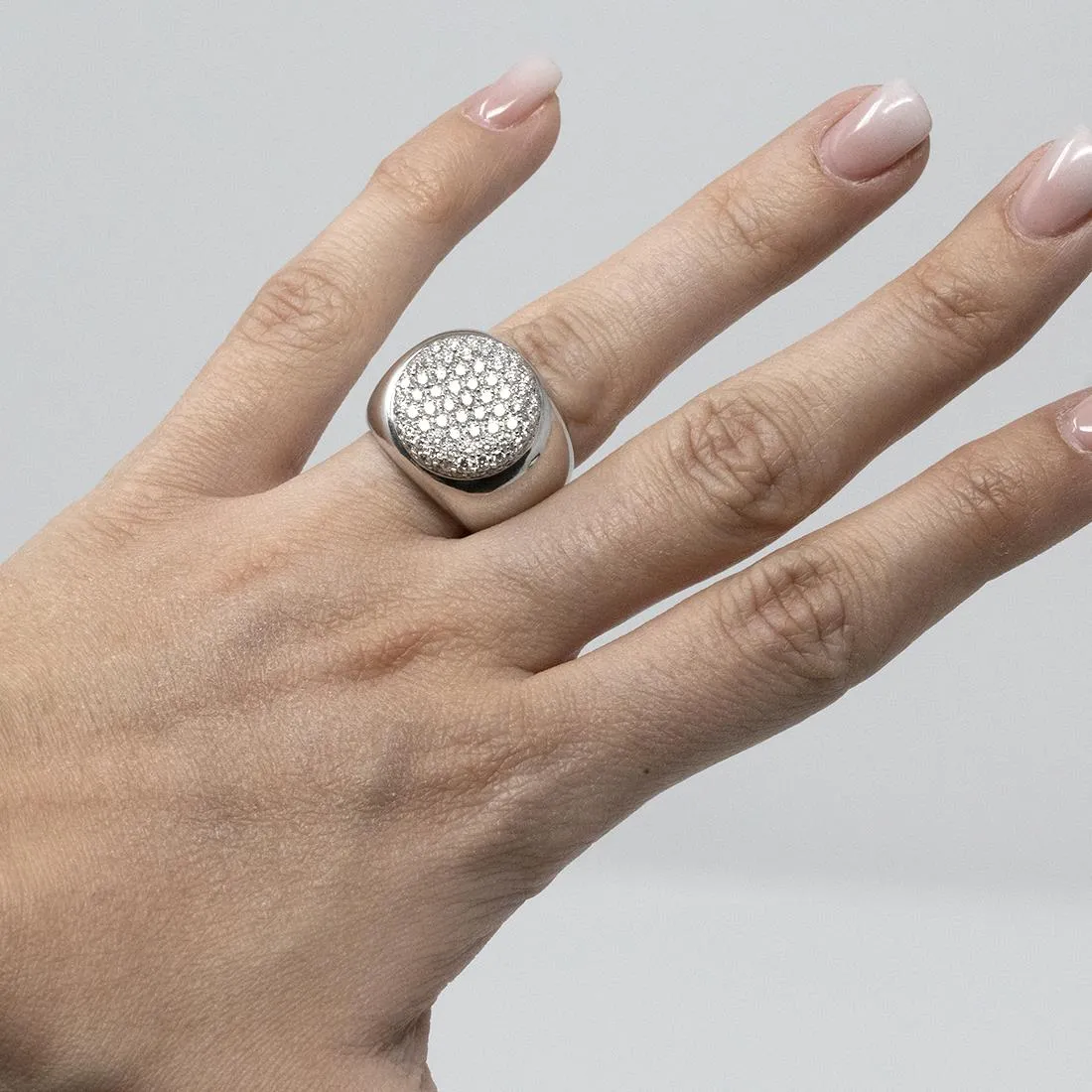 Anello in oro bianco con diamanti ct 1.30