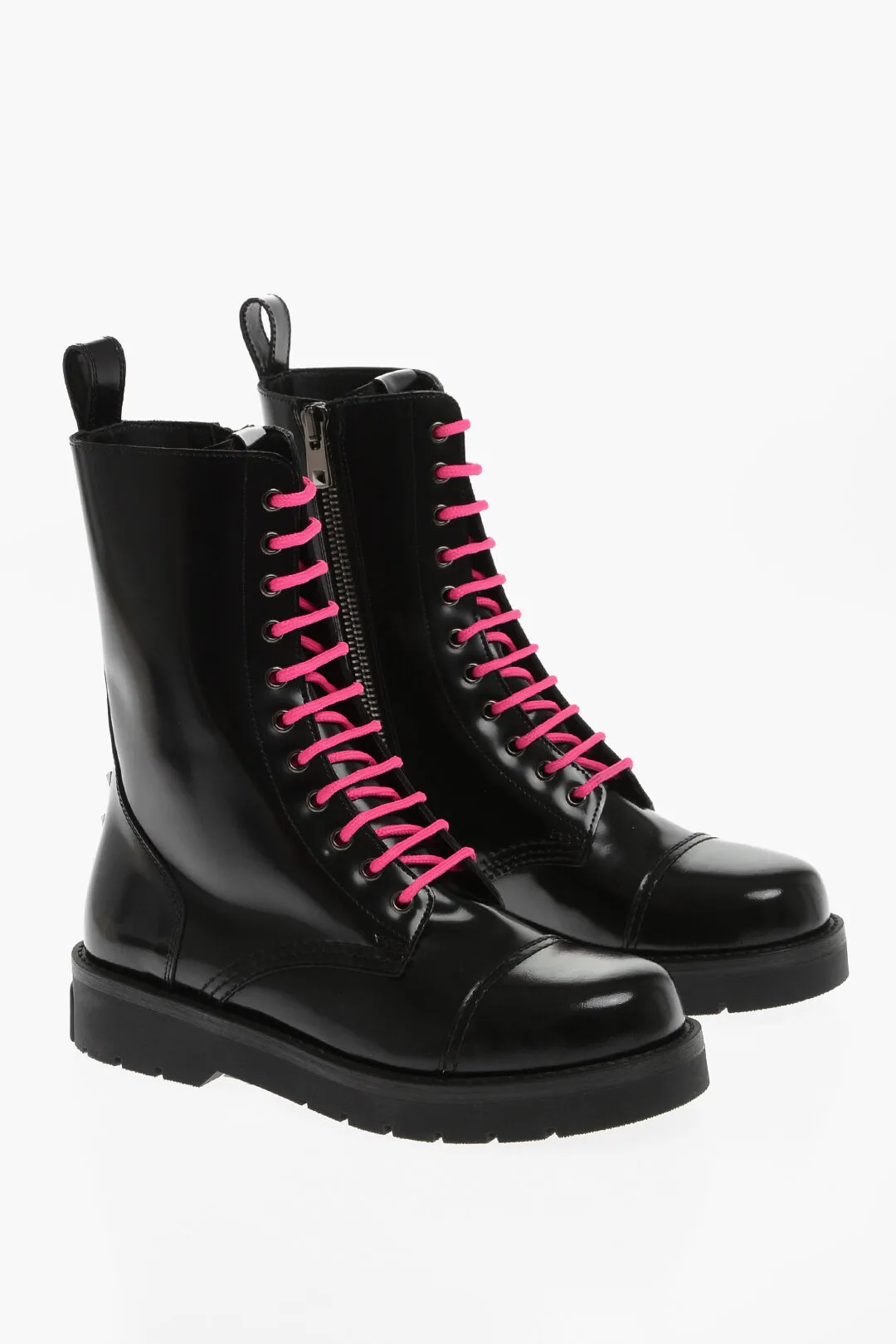 Anfibi In Pelle Spazzolata Con Borchie
