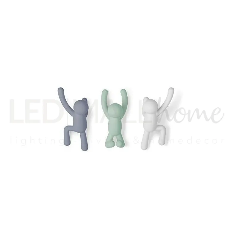 Appendino set 3pz verde bianco grigio umbra buddy hooks