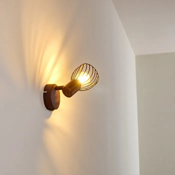 Applique Arjen Legno scuro, Ruggine, 1-Luce