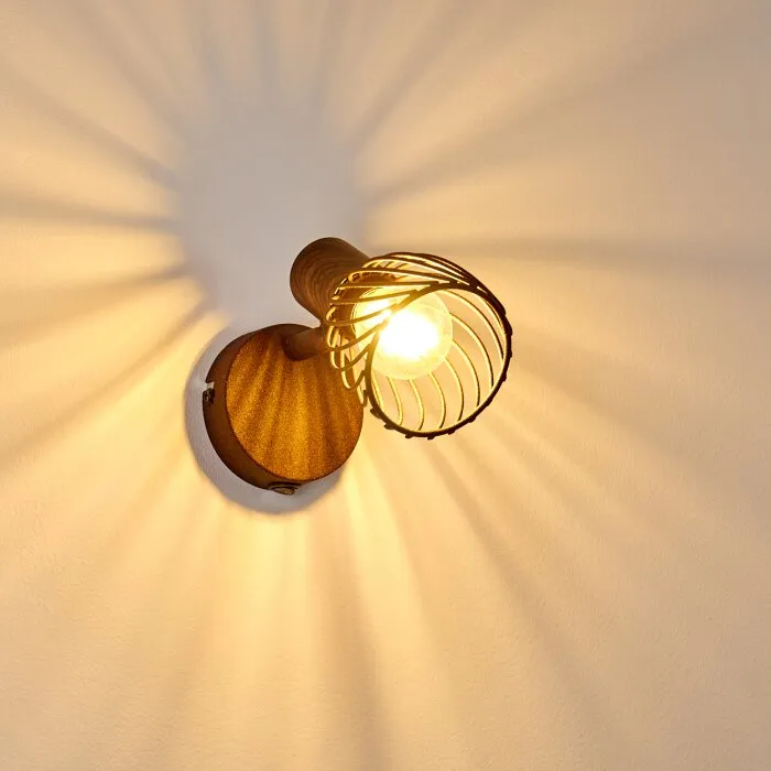 Applique Arjen Legno scuro, Ruggine, 1-Luce