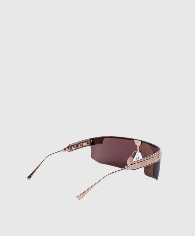 Balmain Occhiali da sole con logo Major in marrone BPS147C142