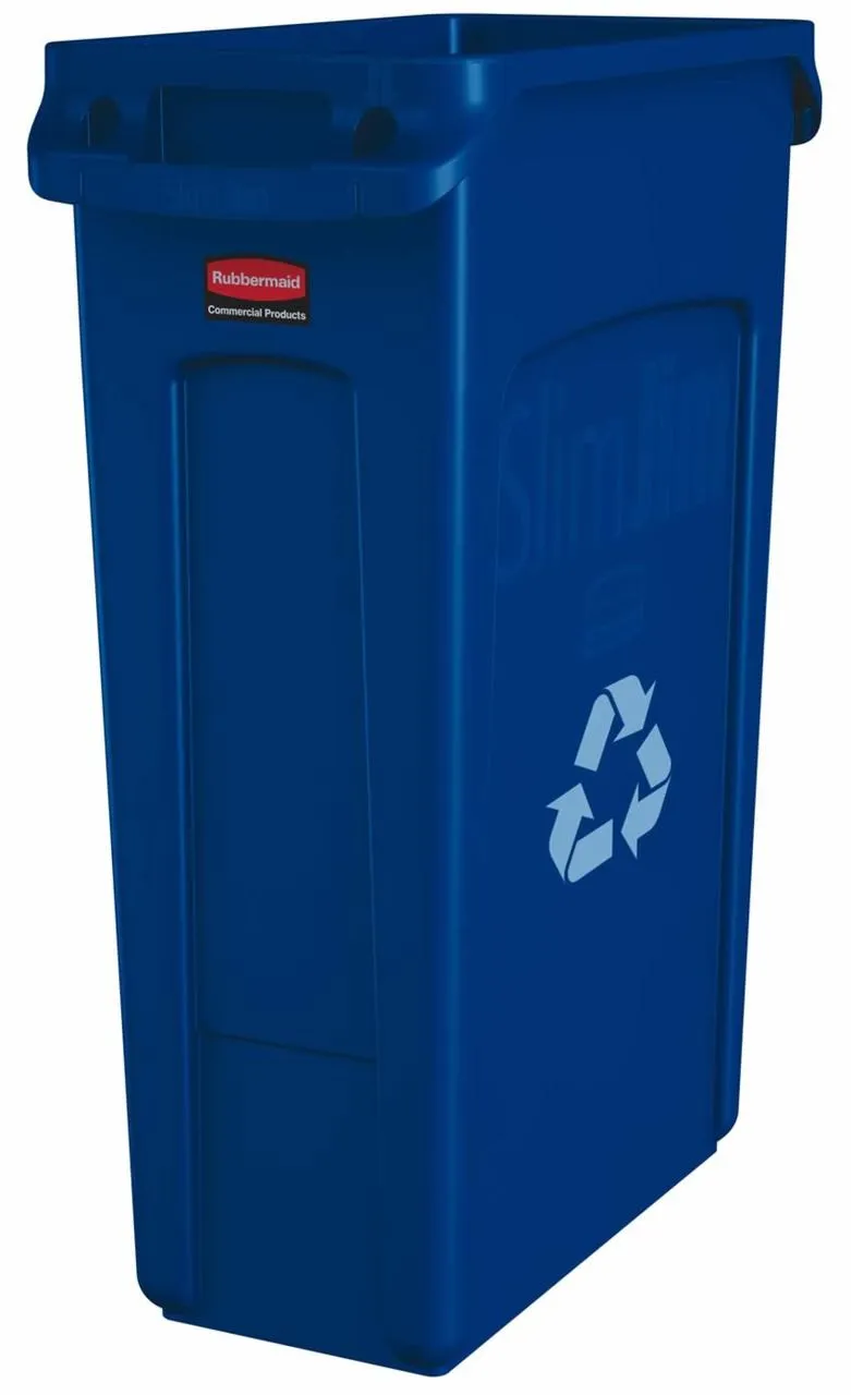 Bidone spazzatura Slim Jim Blu Rubbermaid Commercial Products, in PE, da 87L