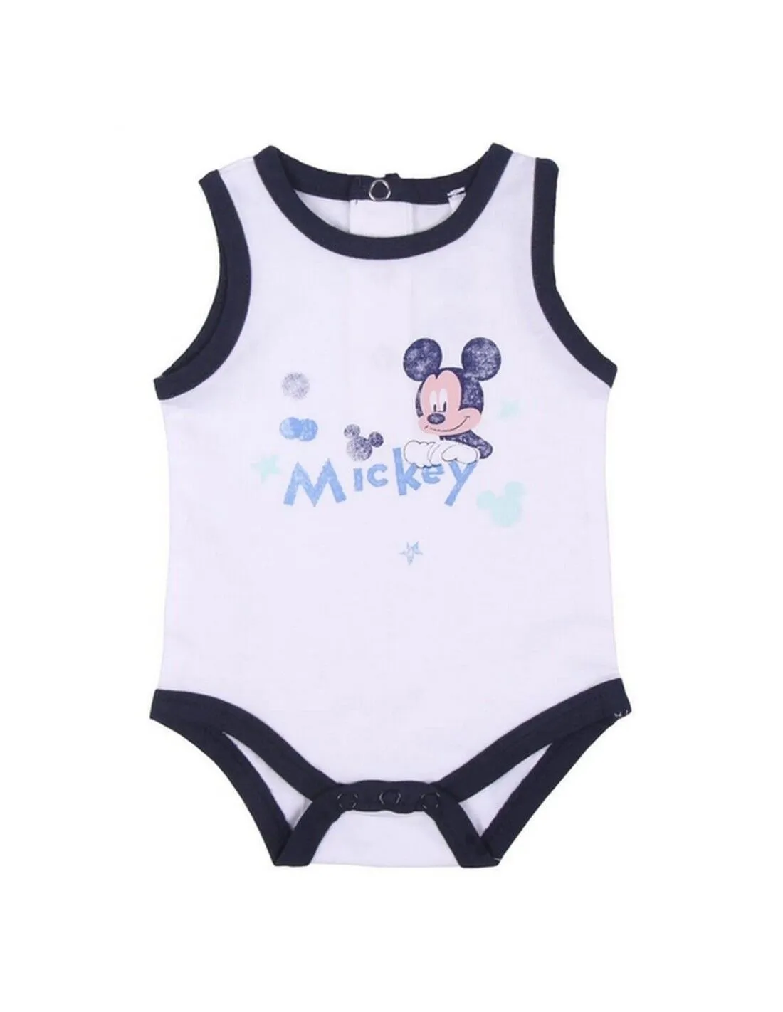 Body Mickey Mouse Azzurro/Bianco (2 uds) Taglia Taglia - 12 Mesi