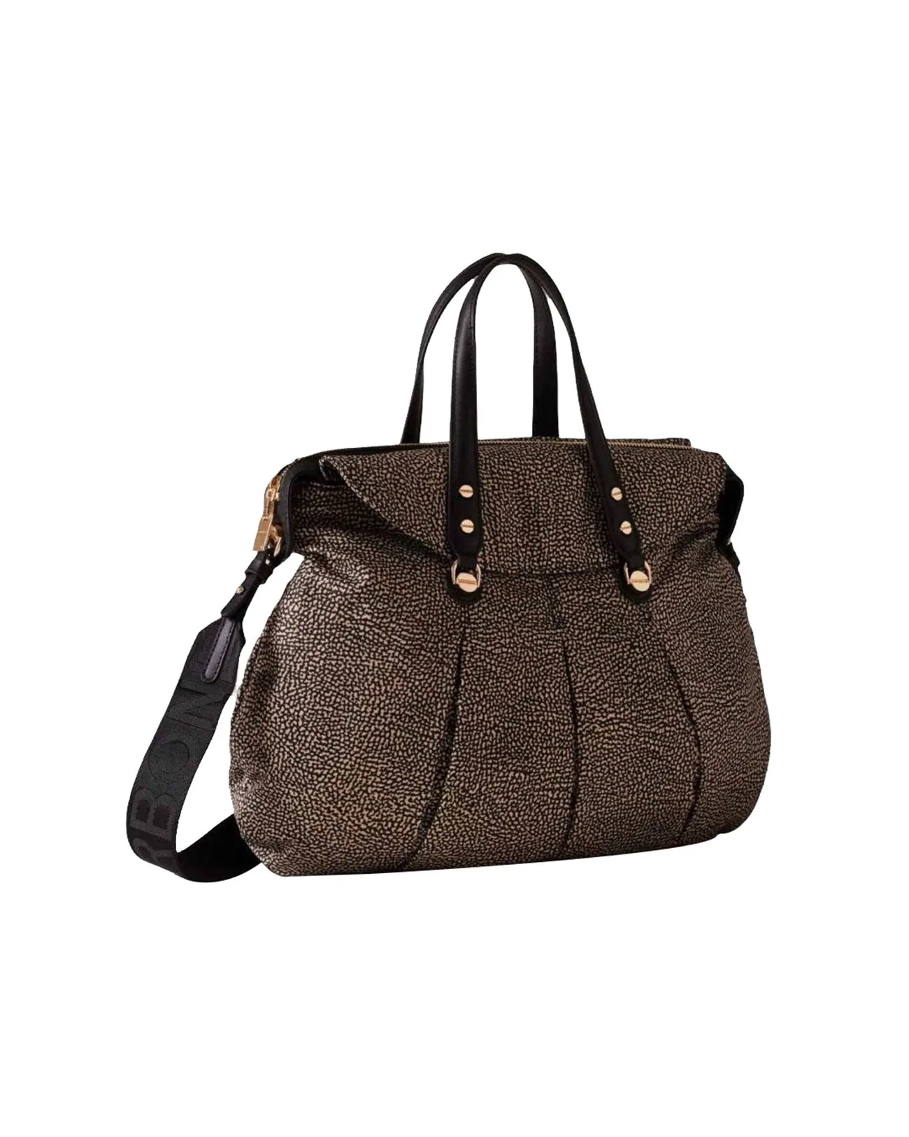 Borbonese – Borsa shopper grande in tessuto OP Croissant | Studioarch.com