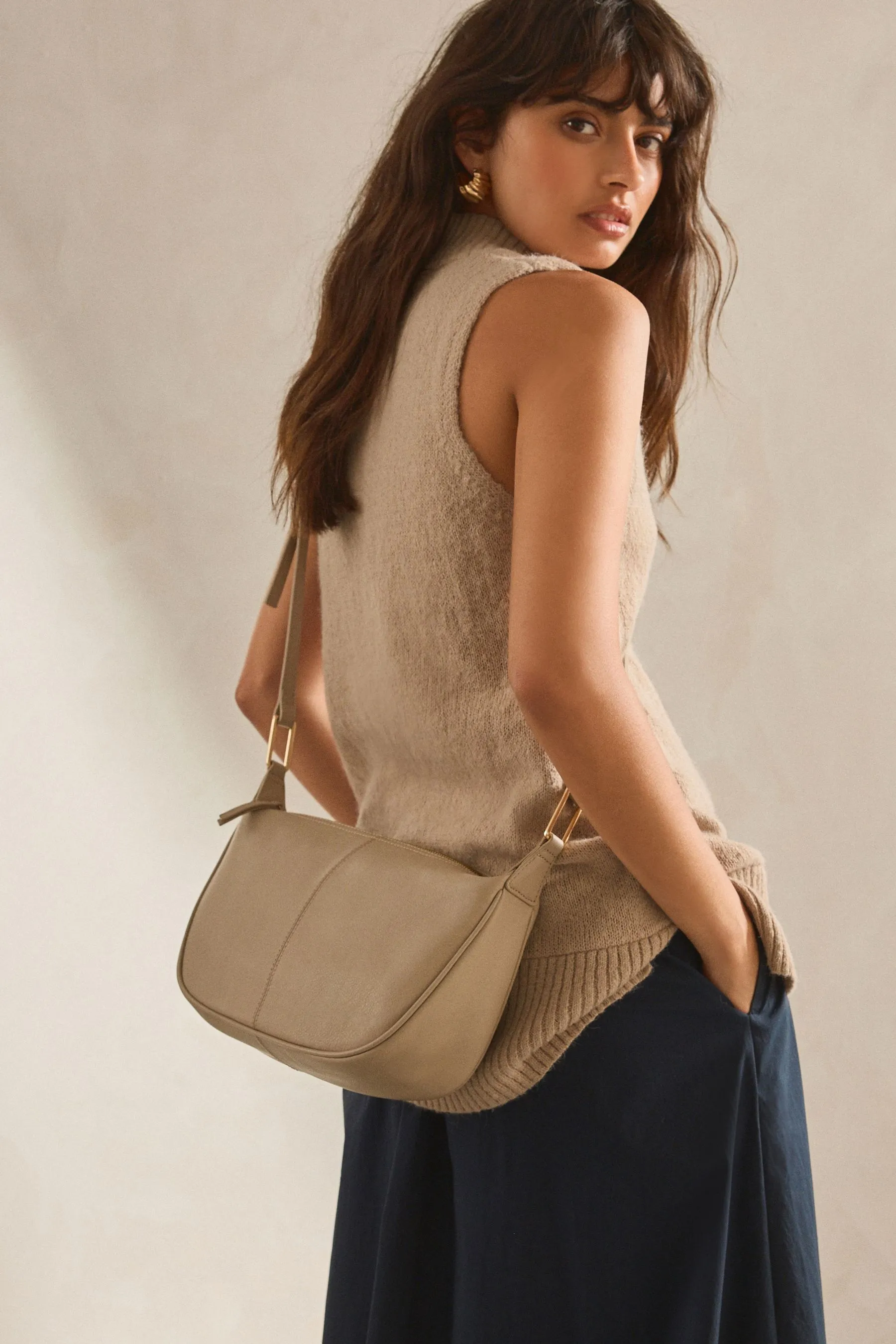 Borsa in pelle con cinturino