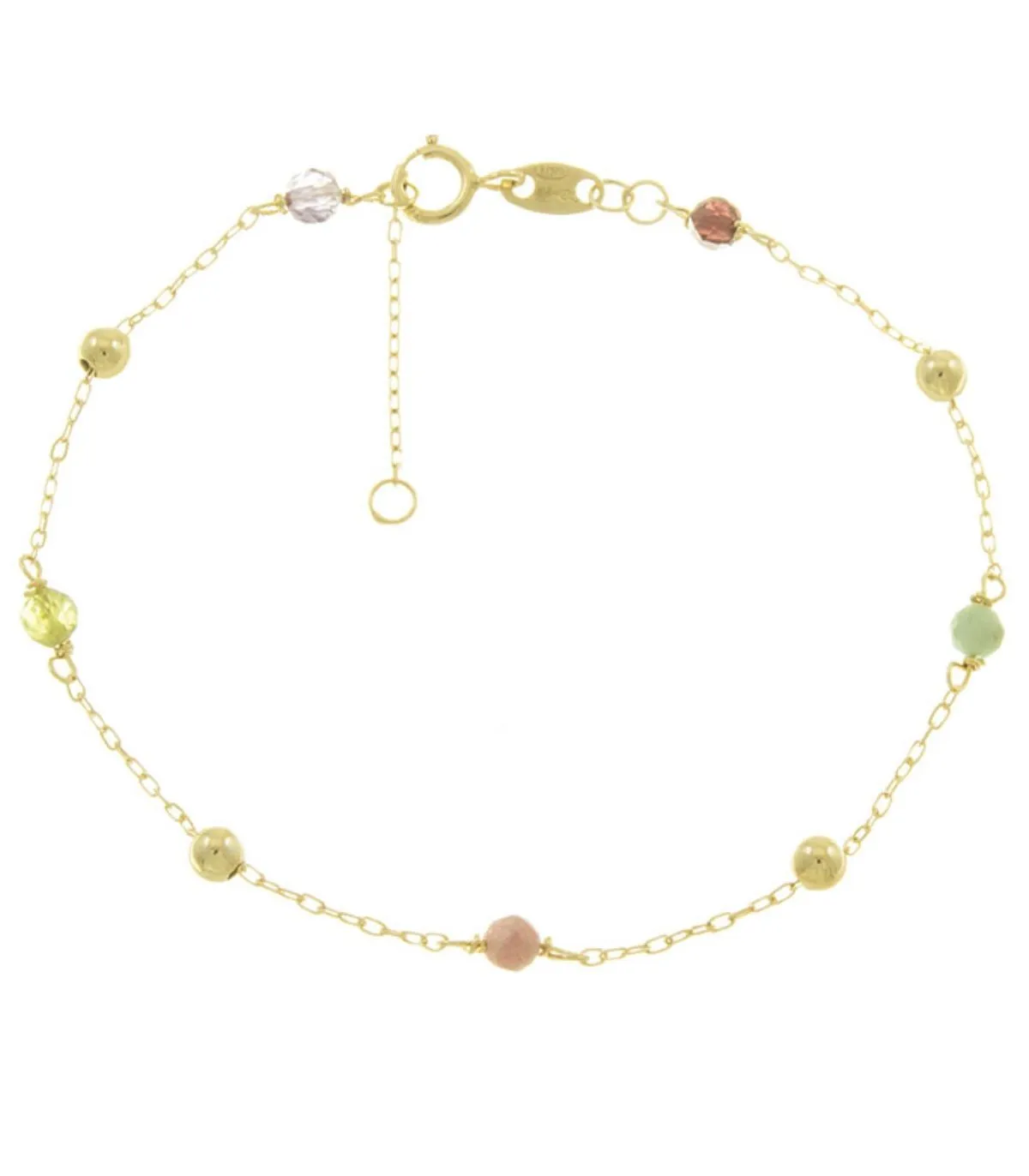 Bracciale Oro Giallo 9kt Mini Pietre Colorate