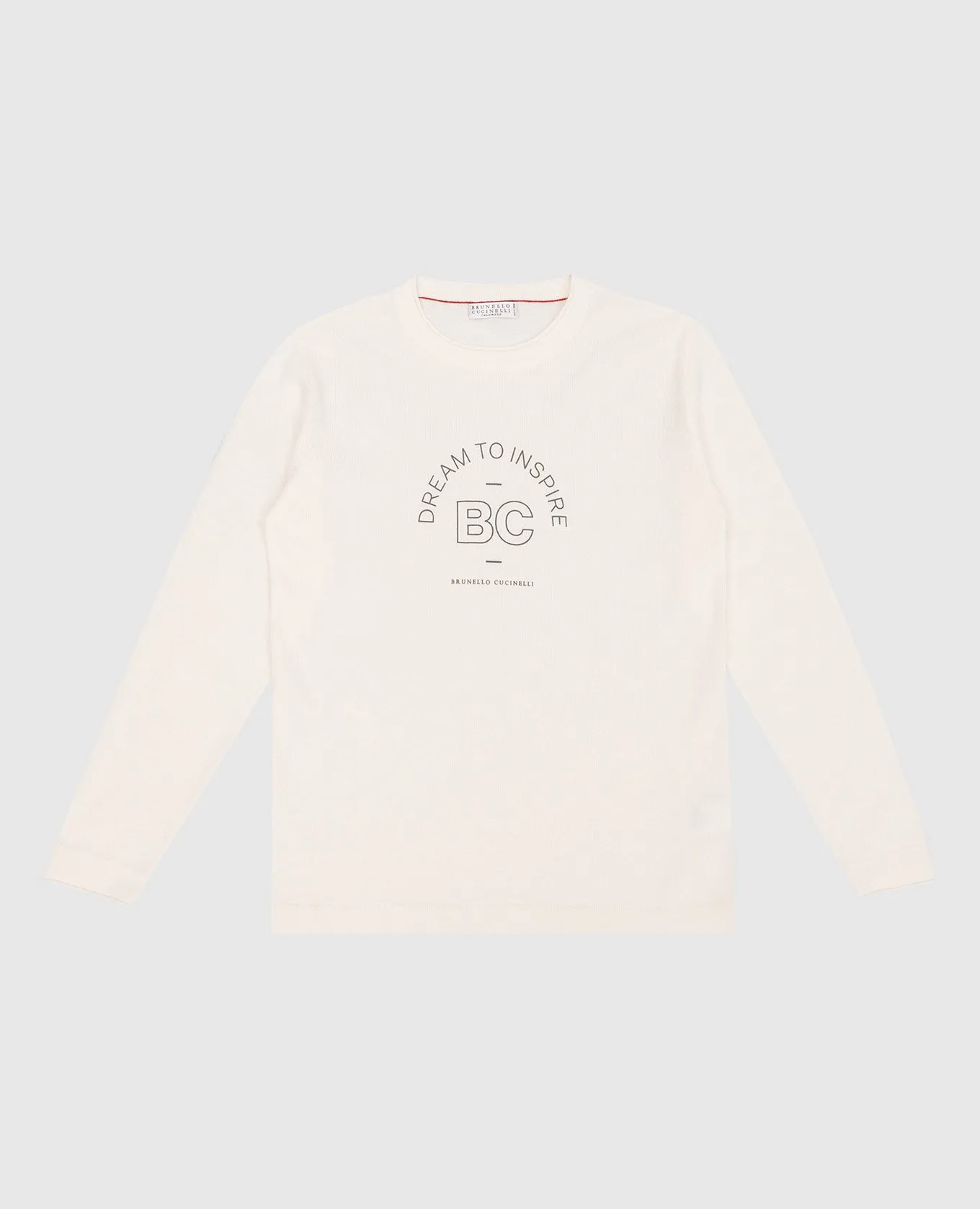 Brunello Cucinelli Maglione da bambino in cashmere bianco con stampa B22M10620C