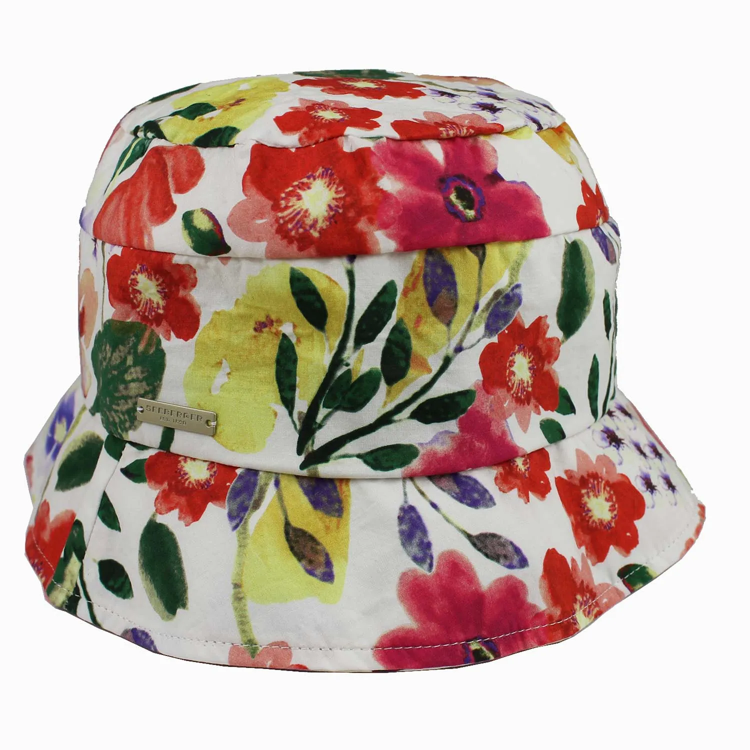 Bucket hat da donna floreale – Cappello da pescatore in cotone da donna tascabile