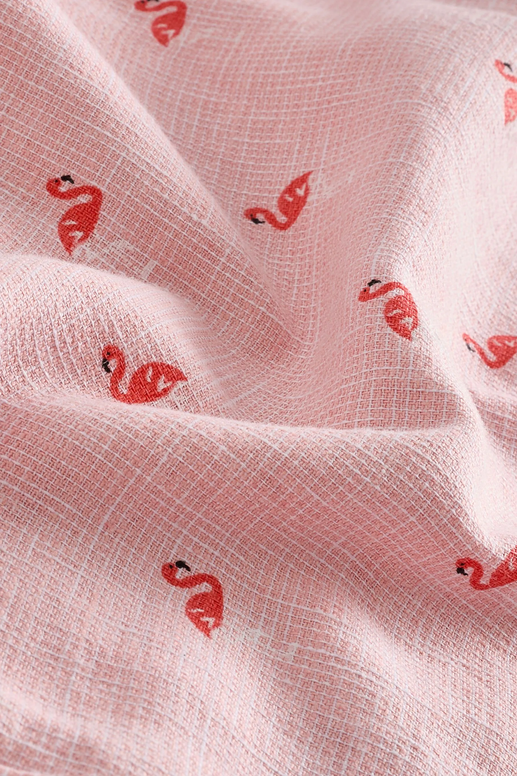 Camicia Maniche corte stampata in misto lino    