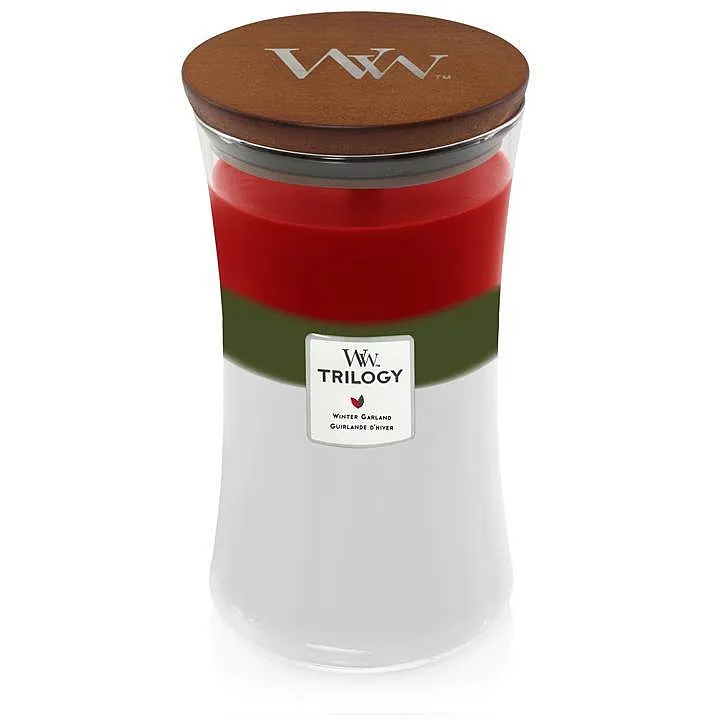Candela ecologica WoodWick colore Rosso, Verde