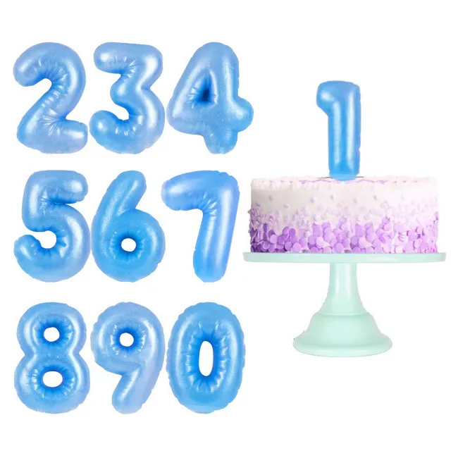 Candela numero blu paffuto 6 cm - 1 pezzo