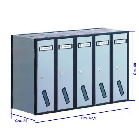 CASSETTA POSTA 5 POSTI ALLUM. 62,5X40X25