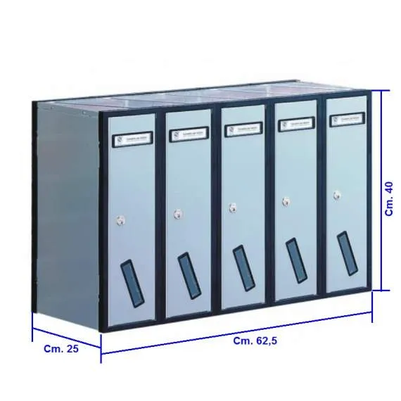 CASSETTA POSTA 5 POSTI ALLUM. 62,5X40X25