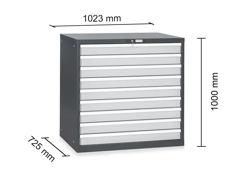 Cassettiera Stark Tecnotelai a 9 cassetti ad estrazione totale 1023x725x1000mm