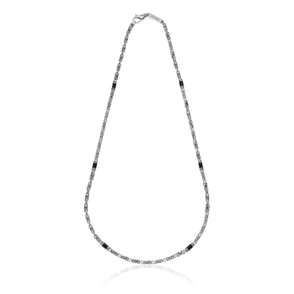 Collana in argento e smalto nero