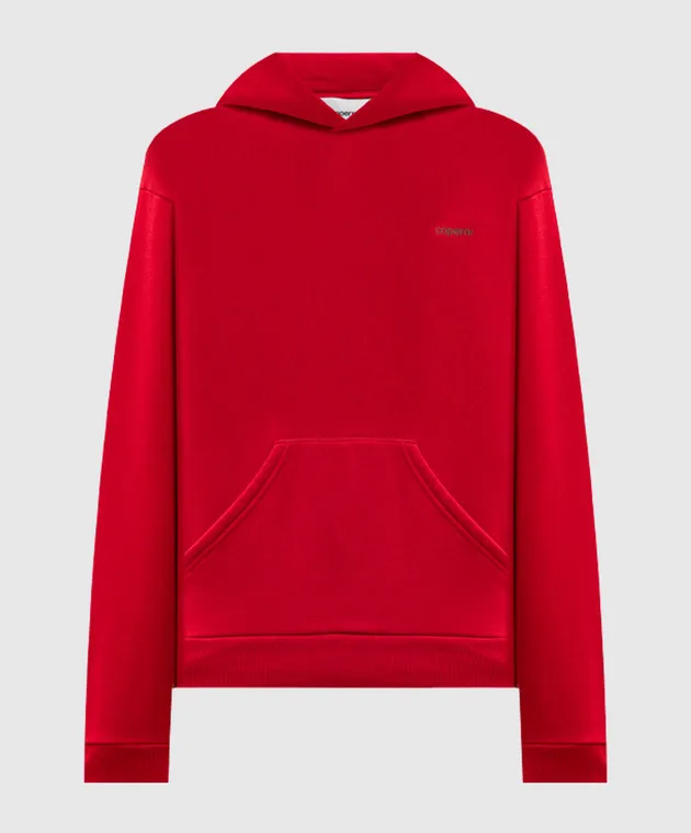 Coperni Felpa rossa con cappuccio con stampa logo COPJS15BIS523