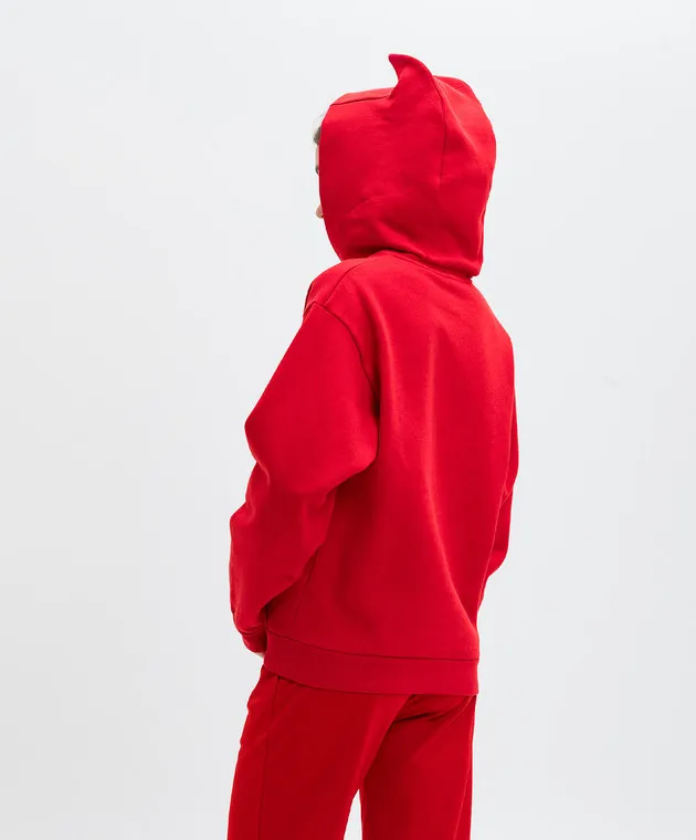 Coperni Felpa rossa con cappuccio con stampa logo COPJS15BIS523