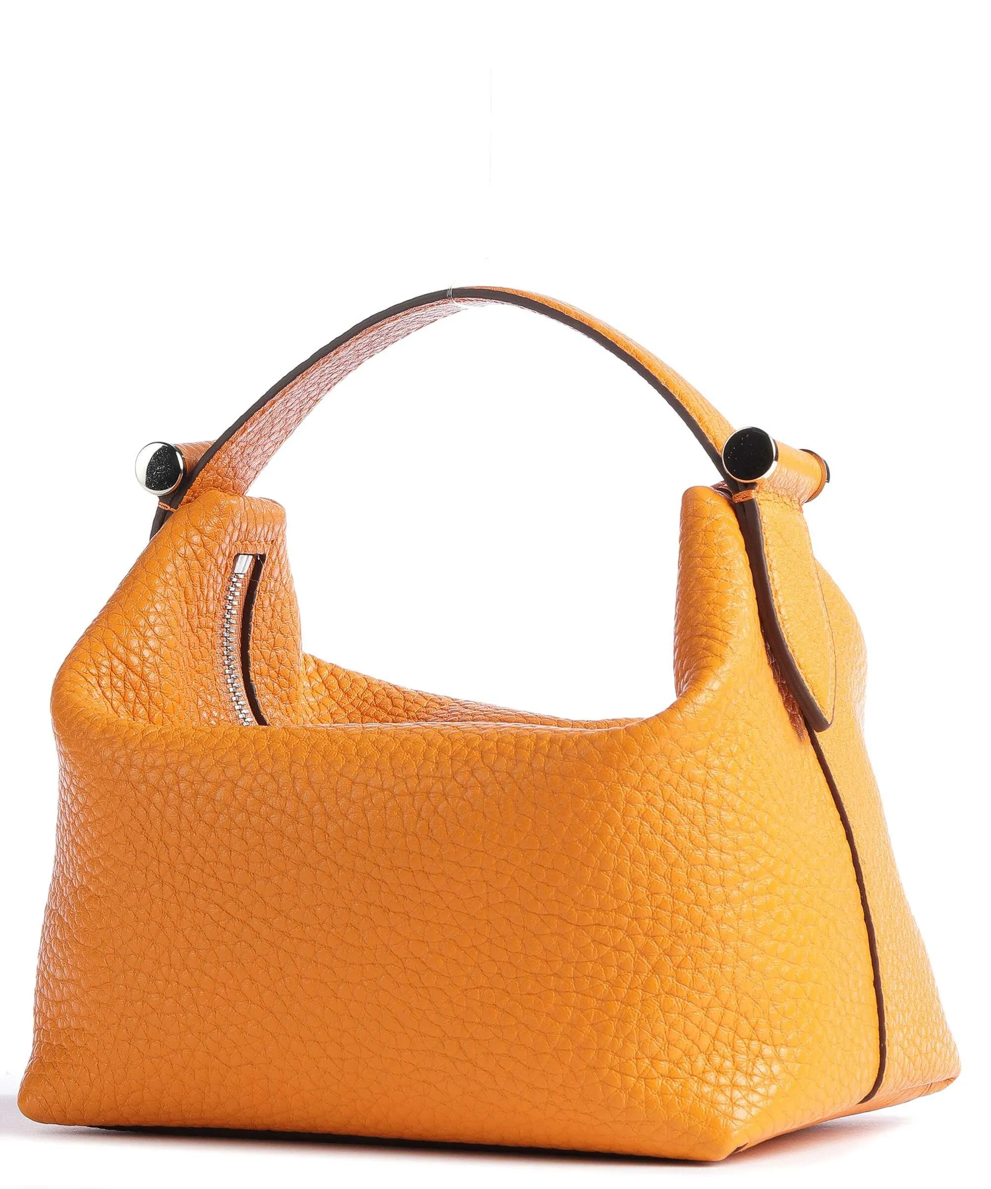  Decadent Copenhagen Cally Box Bag Borsa a mano pelle granulata arancio  