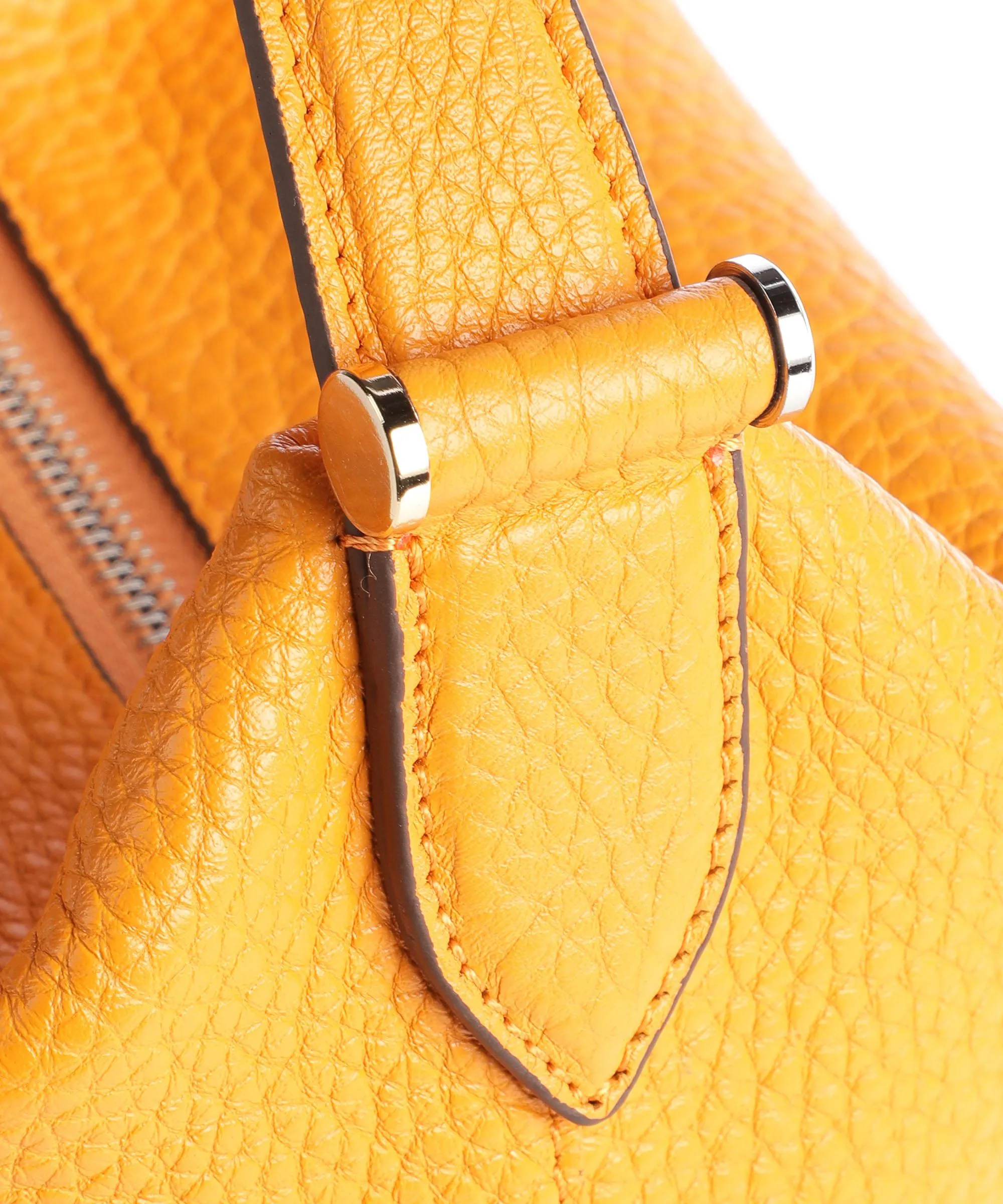  Decadent Copenhagen Cally Box Bag Borsa a mano pelle granulata arancio  