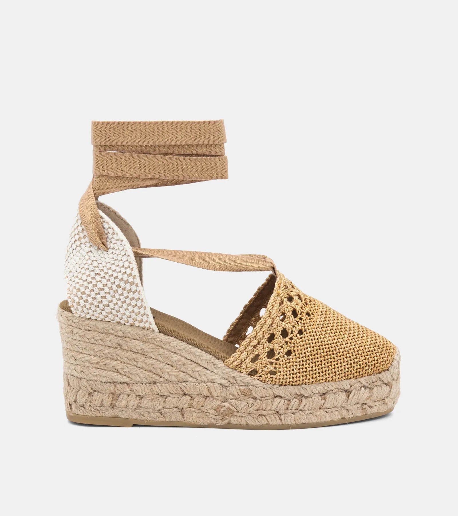 ESPADRILLAS CROCHET ORO