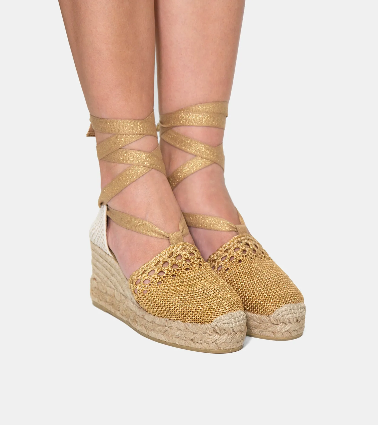 ESPADRILLAS CROCHET ORO