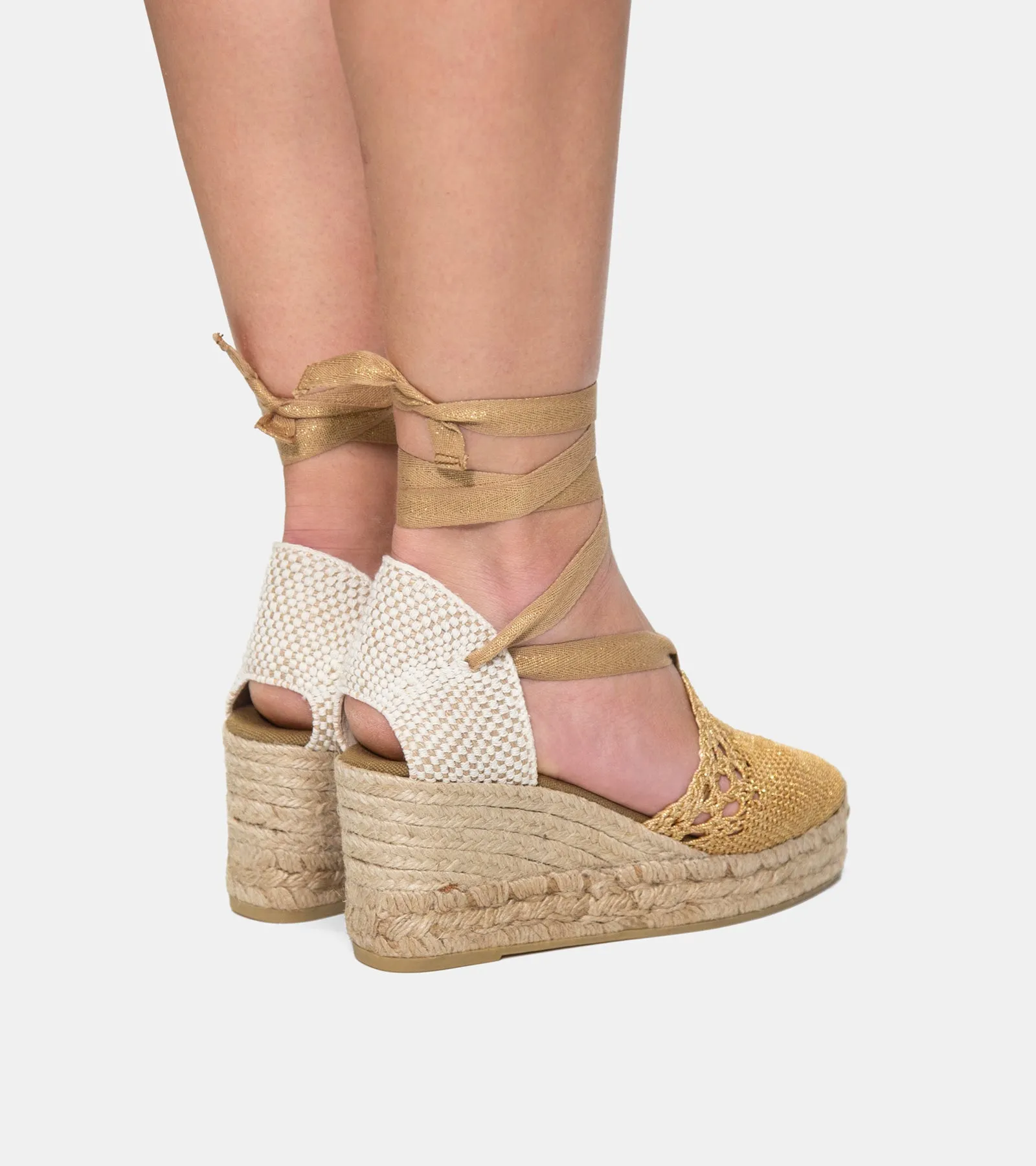 ESPADRILLAS CROCHET ORO