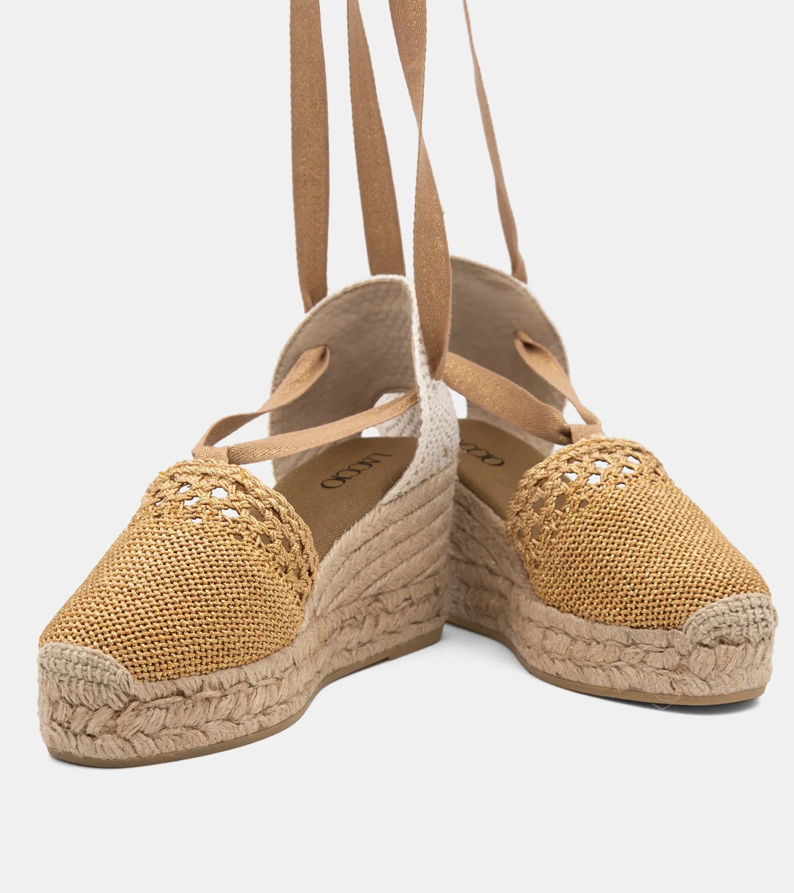 ESPADRILLAS CROCHET ORO