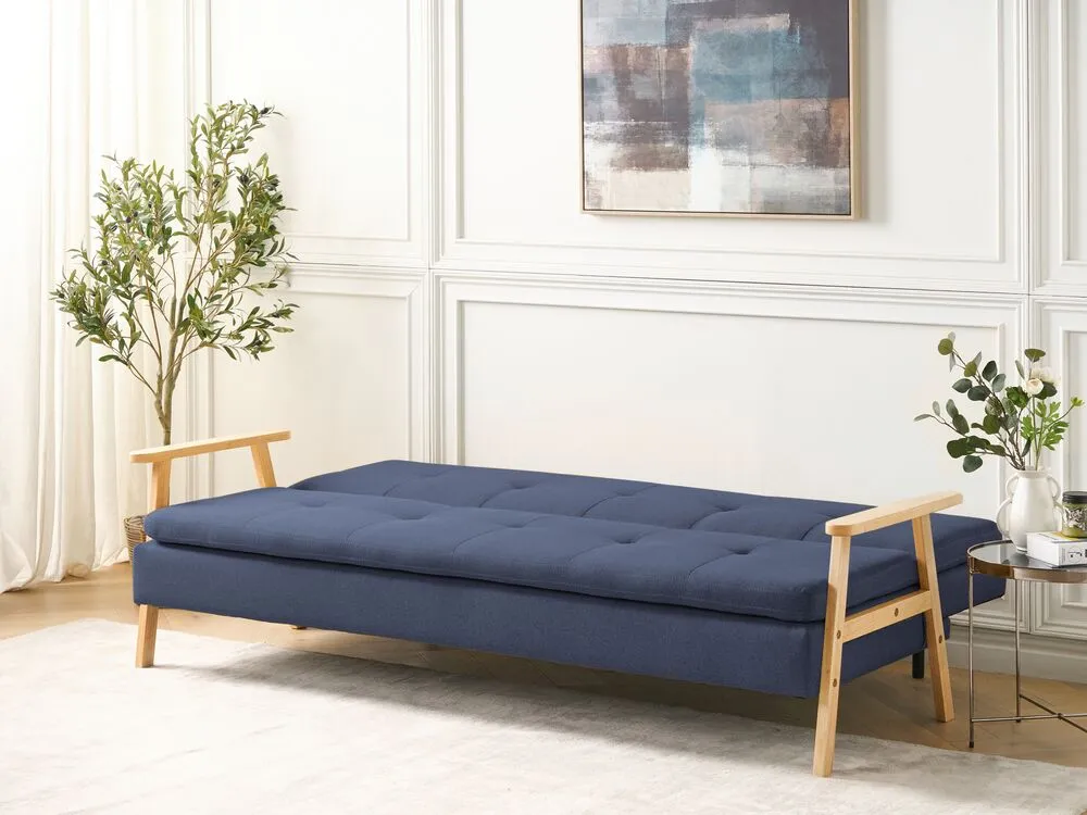 Fabric Sofa Bed Blue TJORN