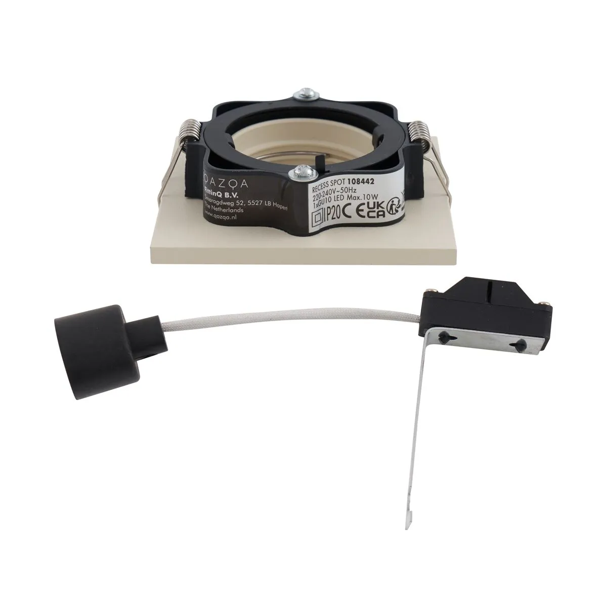 Faretto da incasso moderno beige GU10 50 mm girevole e orientabile - Qure