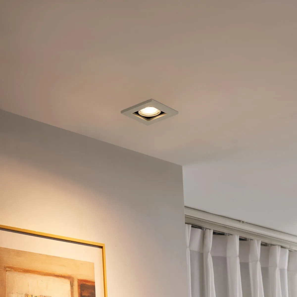 Faretto da incasso moderno beige GU10 50 mm girevole e orientabile - Qure