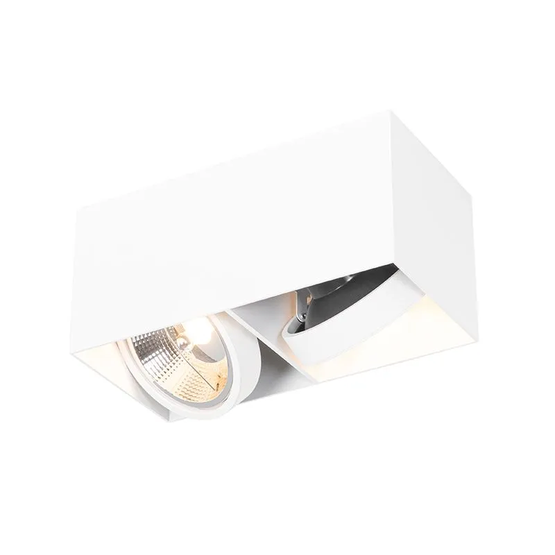 Faretto di design bianco rettangolare AR111 2 luci - Box
