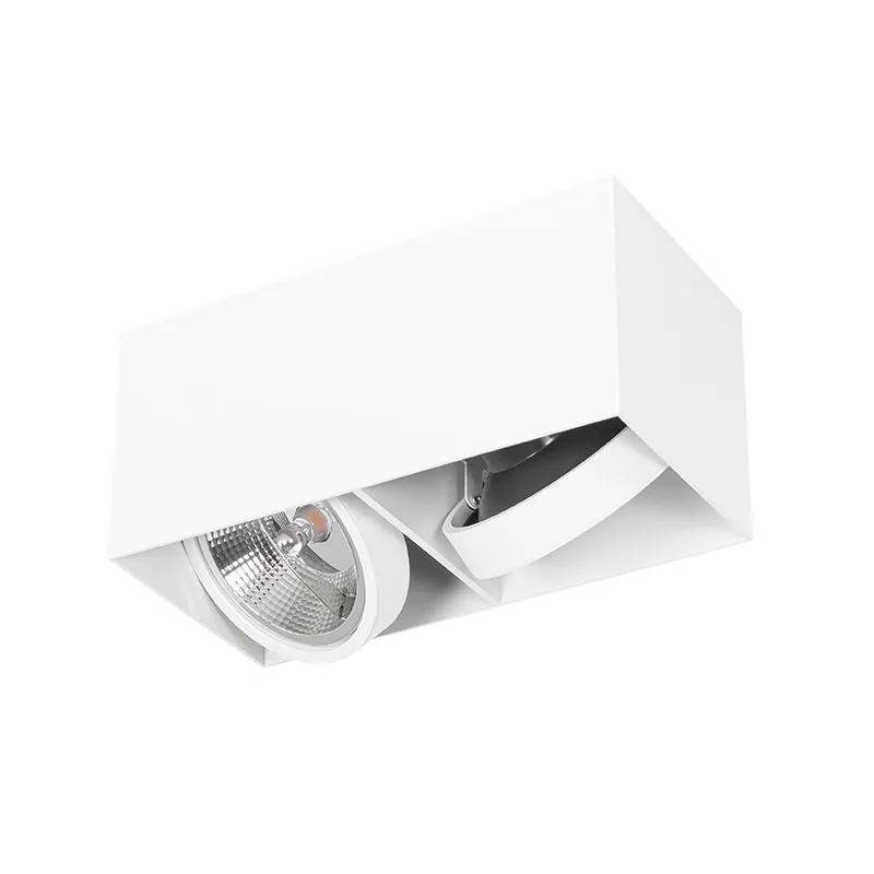 Faretto di design bianco rettangolare AR111 2 luci - Box