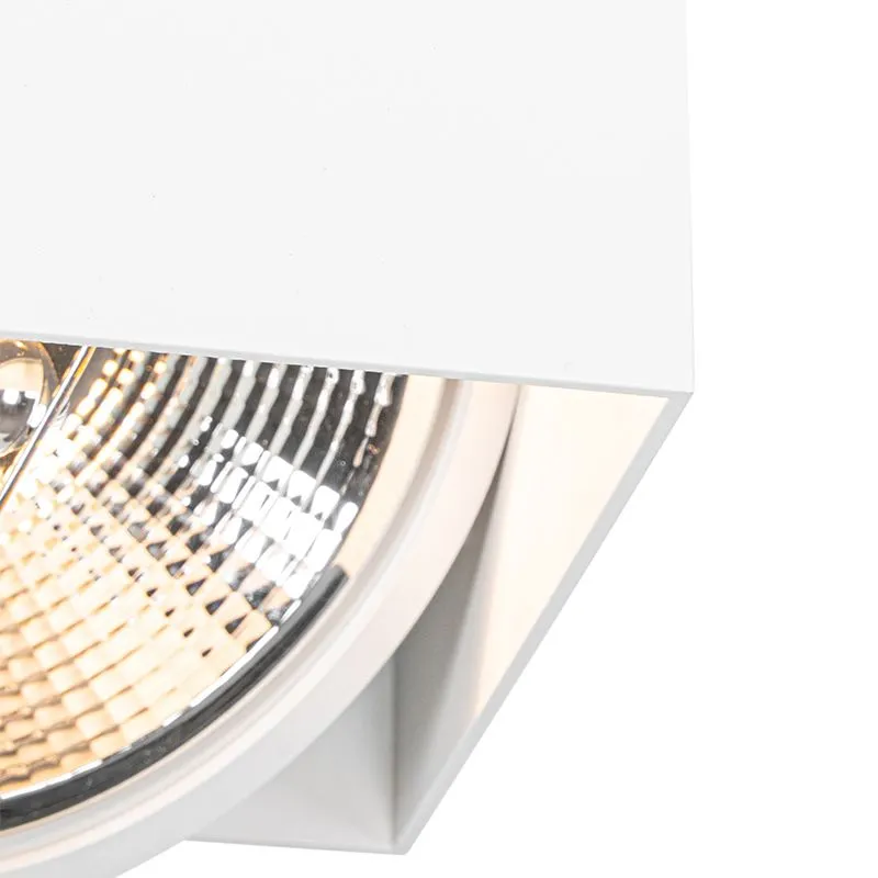 Faretto di design bianco rettangolare AR111 2 luci - Box