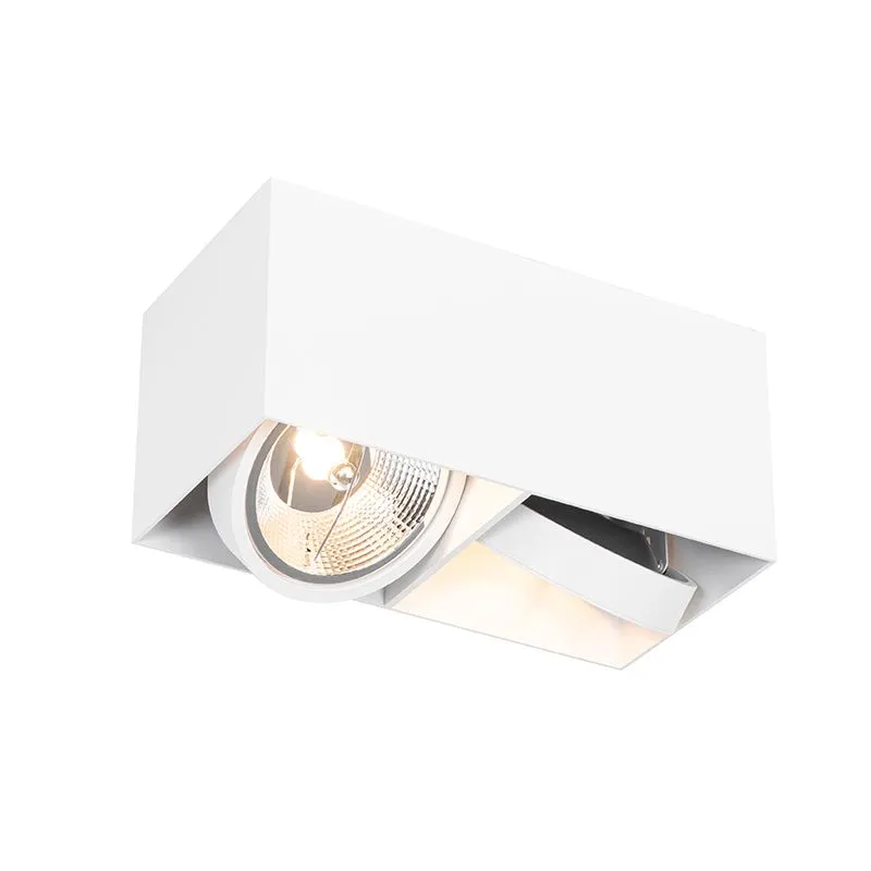 Faretto di design bianco rettangolare AR111 2 luci - Box