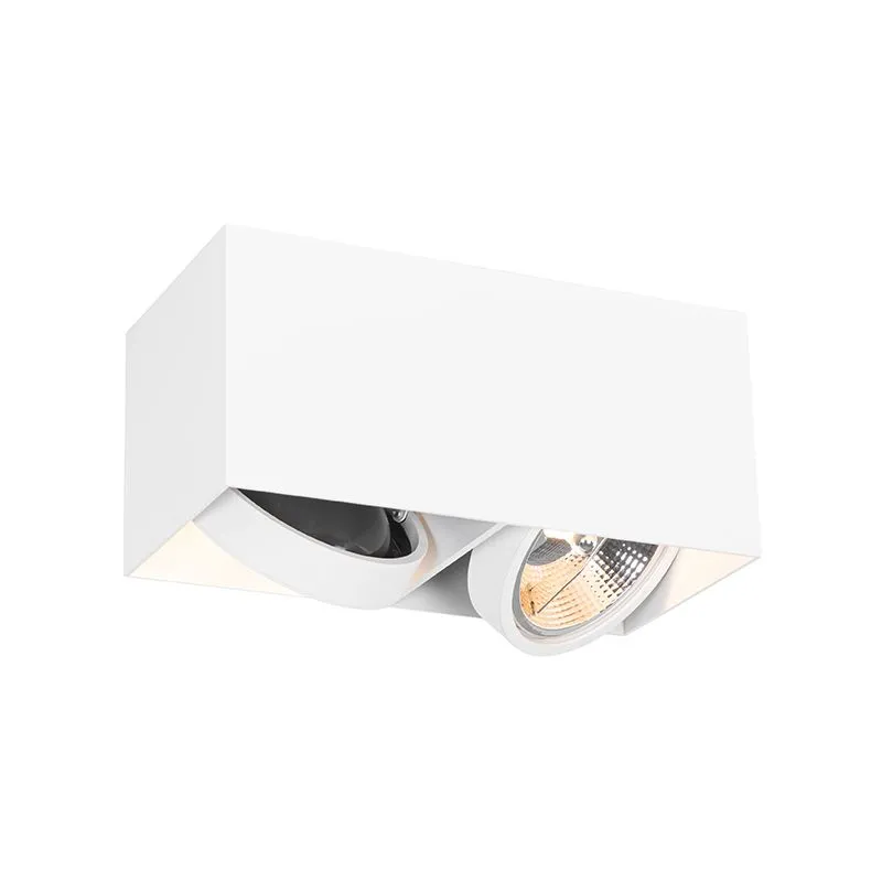 Faretto di design bianco rettangolare AR111 2 luci - Box