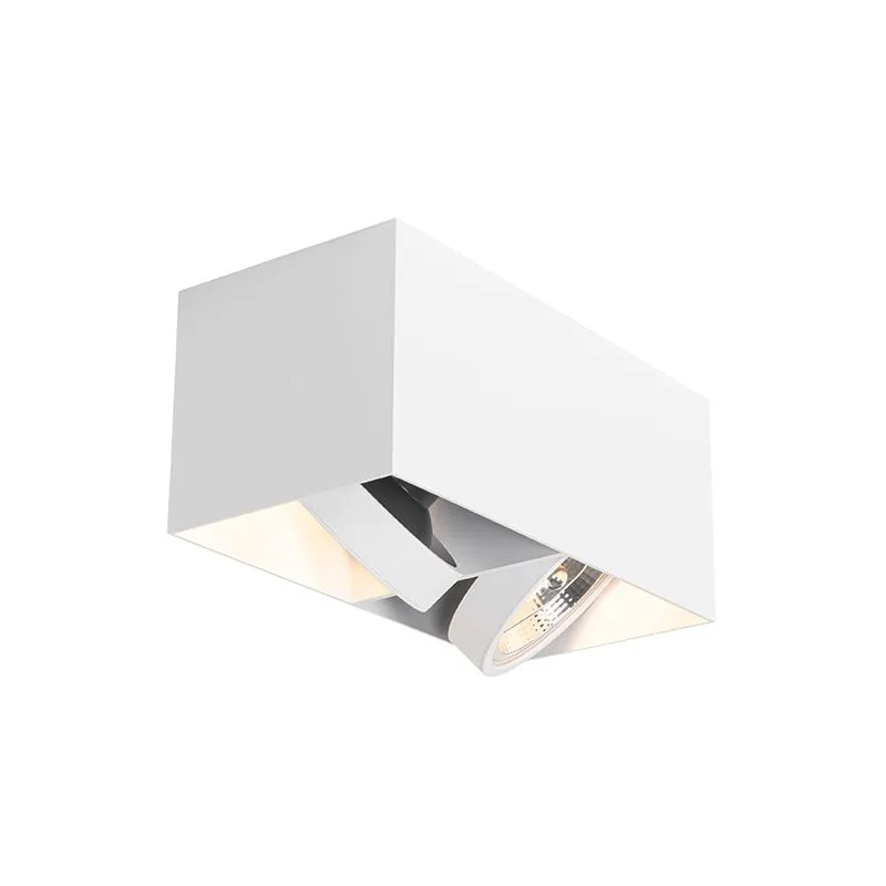 Faretto di design bianco rettangolare AR111 2 luci - Box