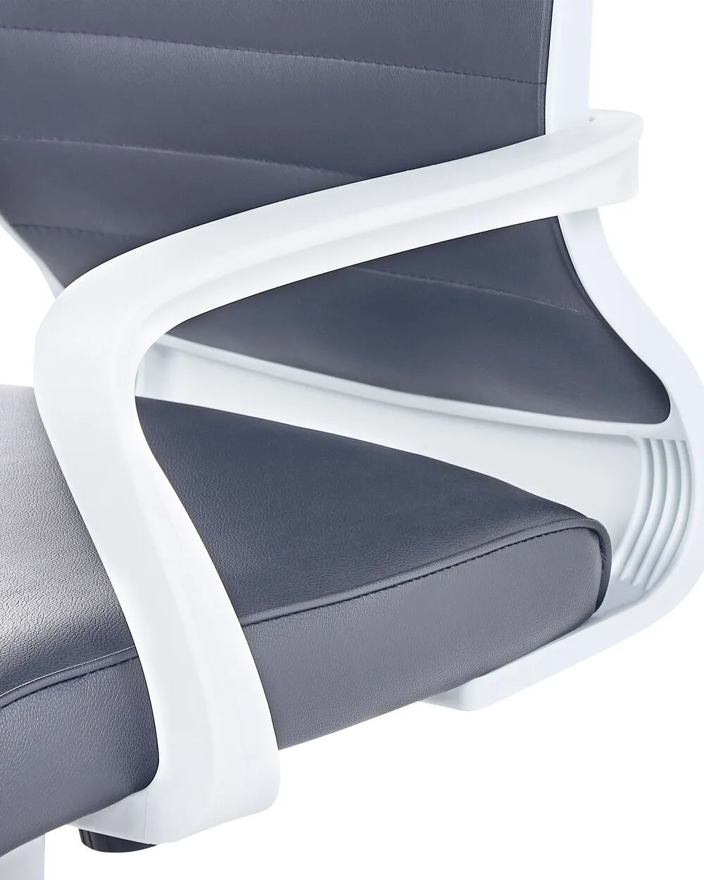 Faux Leather Swivel Office Chair Grey LEADER
