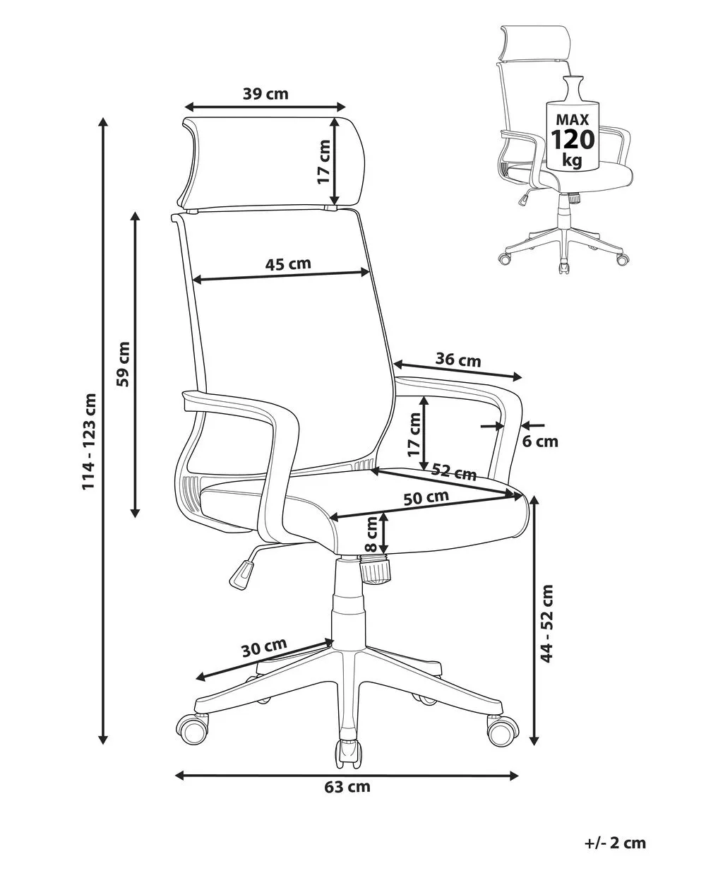 Faux Leather Swivel Office Chair Grey LEADER